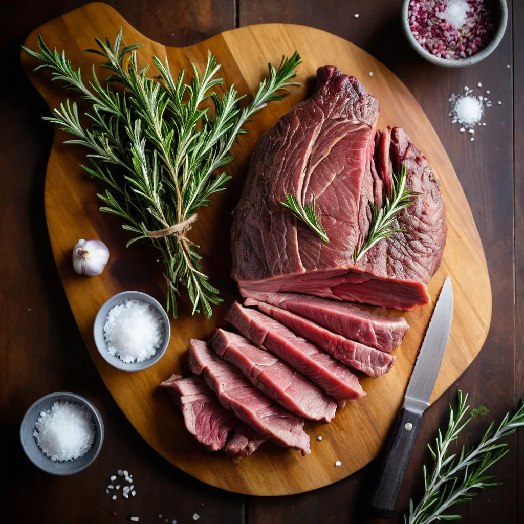 Best Cuts of Venison for Pot Roast: Top Choices and Cooking Tips 1 Raw venison shoulder roast with herbs and garlic.
