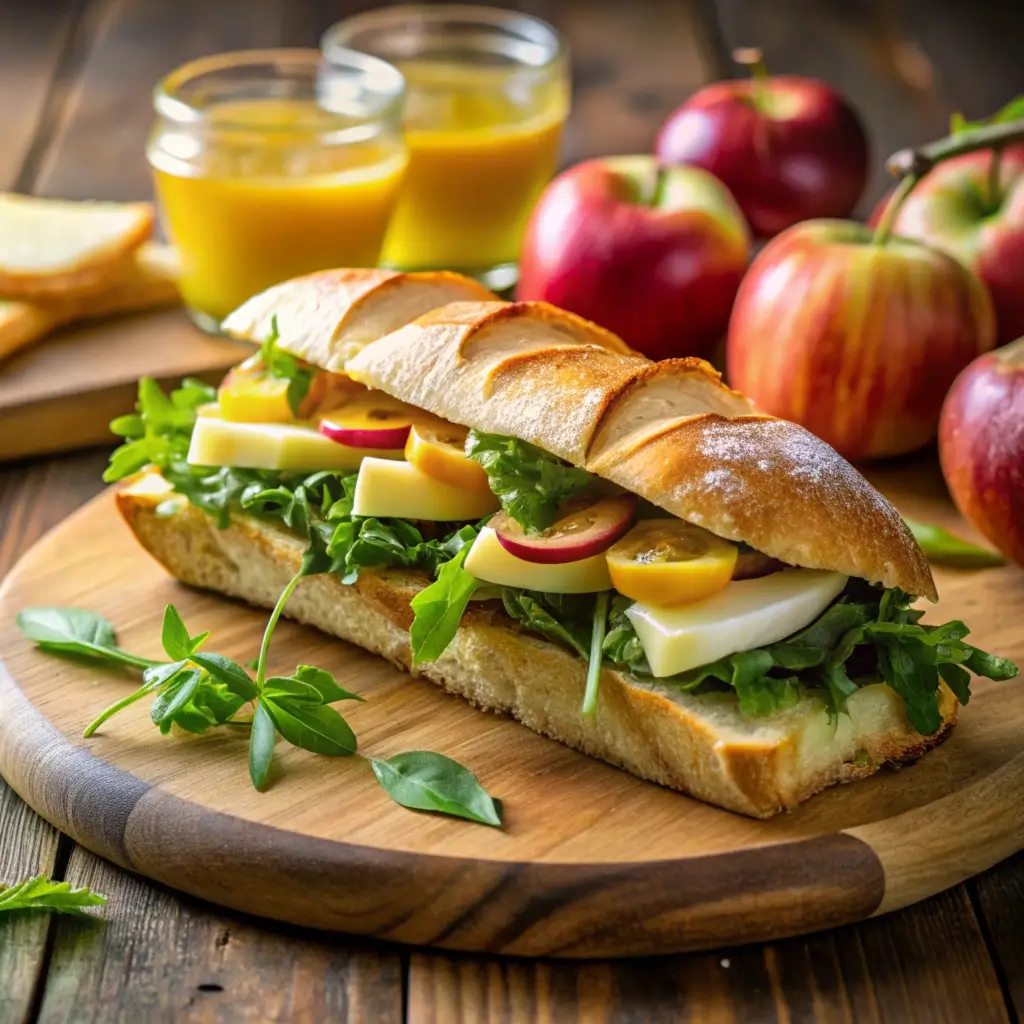 Sandwich with unique flavor pairings like brie and apple