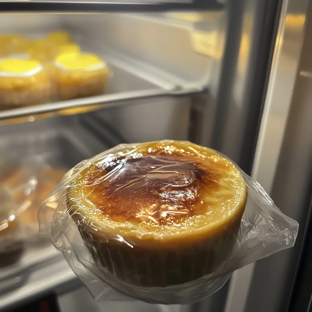Can I refrigerate crème brûlée after torching? Crème brûlée covered with plastic wrap for refrigeration