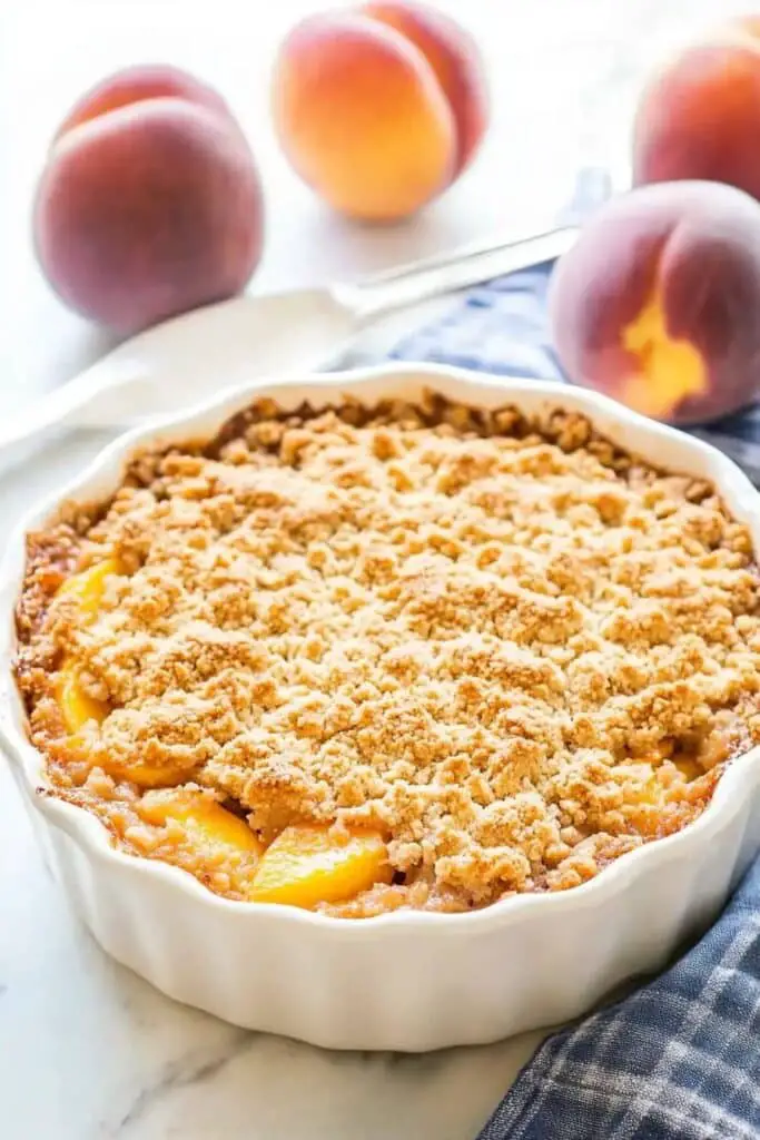 Peach Crumble Recipe That Tastes Like Summer 6 peach crumble recipe with ice cream
