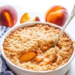 Peach Crumble Recipe That Tastes Like Summer 7 peach crumble recipe in skillet