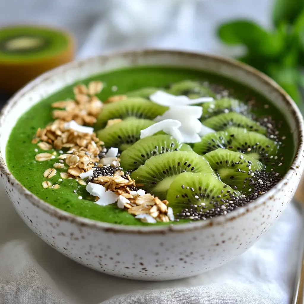 Are Breakfast Bowls Good for You? How to Make Them Nutritious and Delicious 2 A green smoothie bowl topped with superfoods.