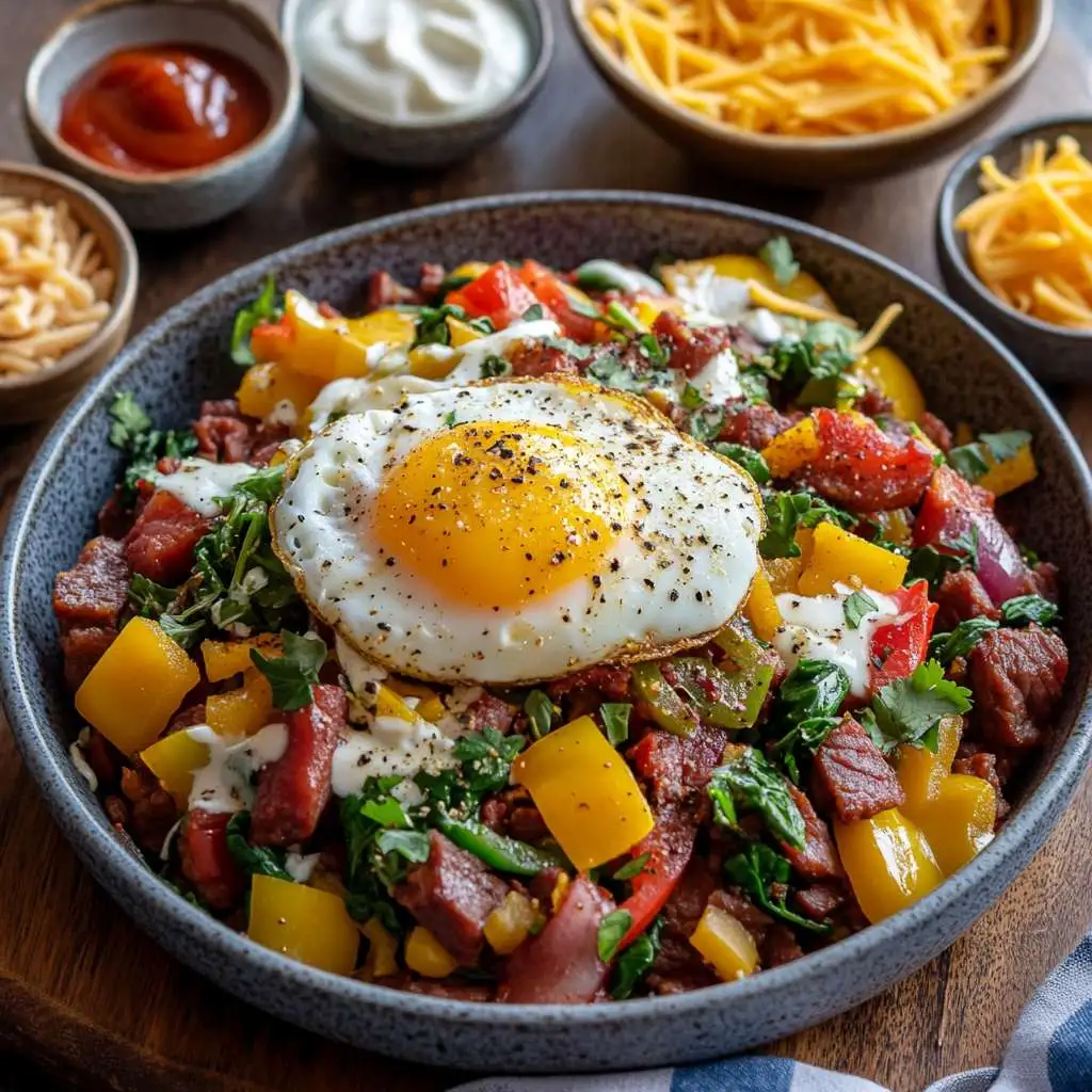 The Best Libby’s Corned Beef Hash Recipe: A Hearty and Easy Breakfast 2 Creative variations of corned beef hash with vegetables and poached eggs.