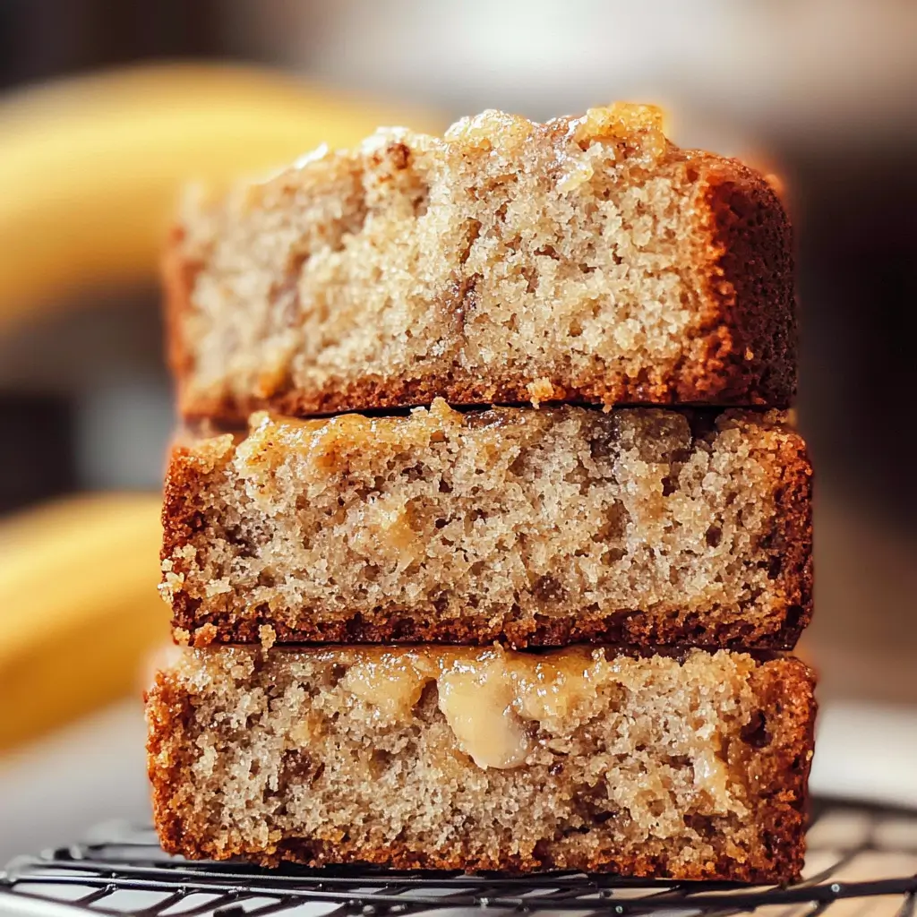 Freshly sliced banana bread on a rustic board
