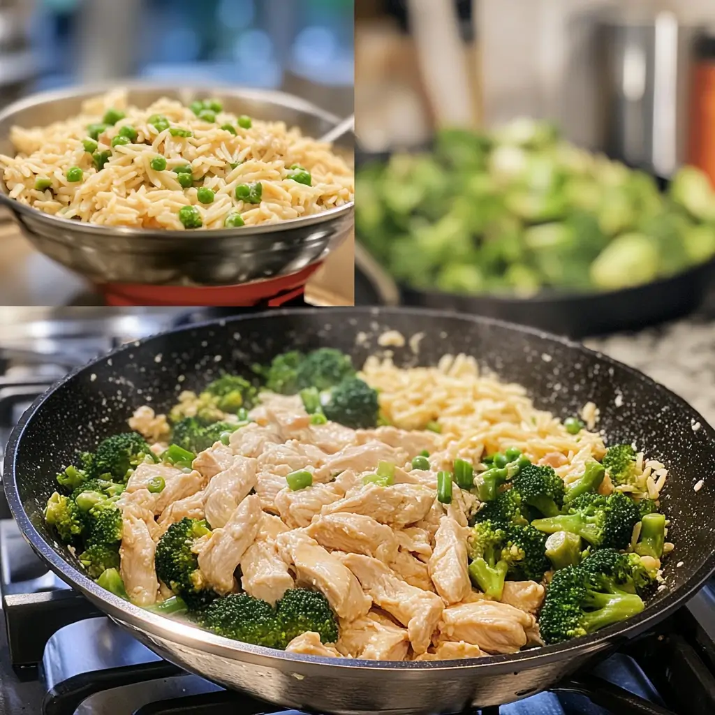 Cheesy Chicken Broccoli Orzo: A Creamy, Comforting Spring Delight 1 Cooking process for cheesy chicken broccoli orzo