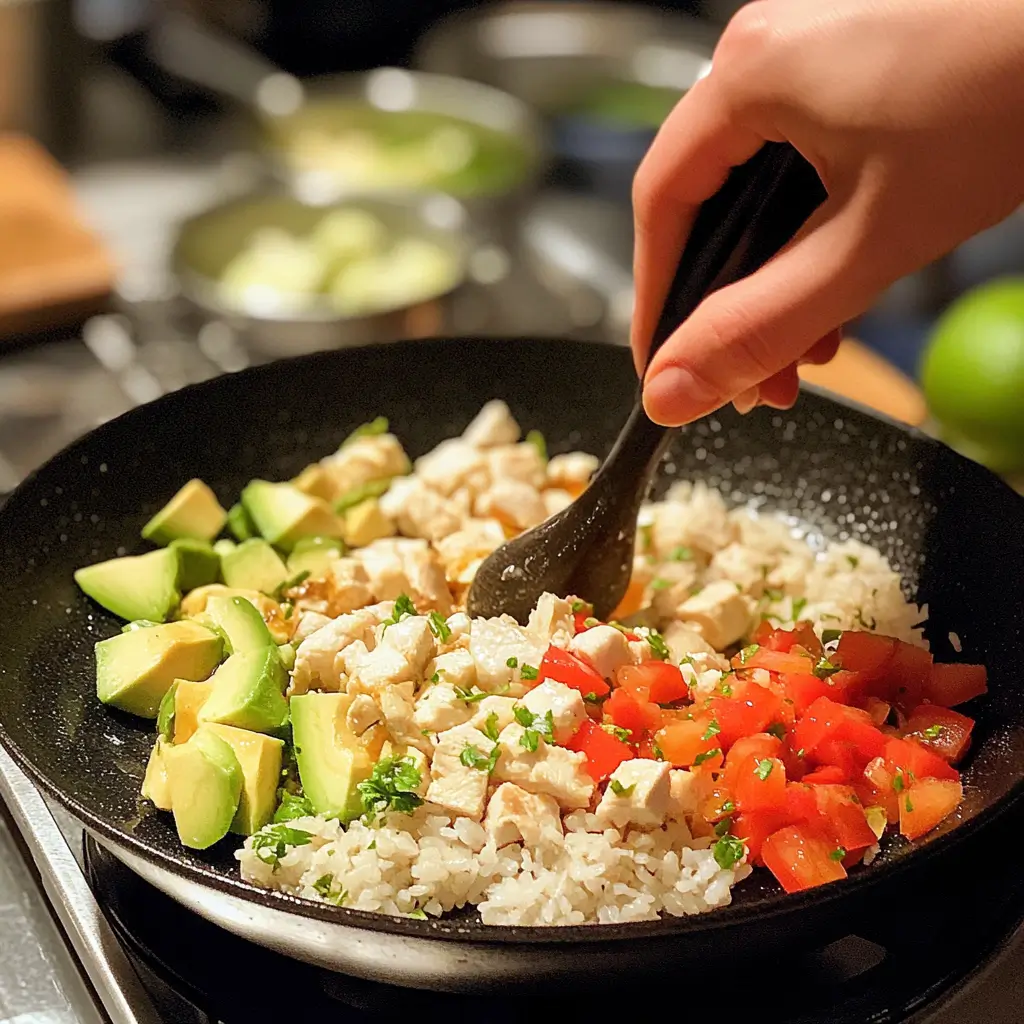Honey Lime Chicken & Avocado Rice Stack 1 Preparing Honey Lime Chicken & Avocado Stack
