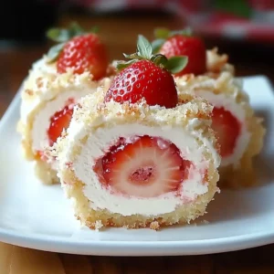 Strawberry Cheesecake Rolls That Melt in Your Mouth – The Summer Dessert You’ve Been Dreaming Of 3 Freshly baked strawberry cheesecake rolls with frosting