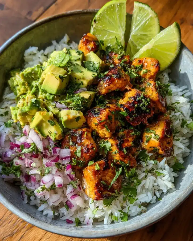 Honey Lime Chicken & Avocado Rice Stack: Bold, Bright, and Easy 7 Honey Lime Chicken Avocado Rice Stack in bowl