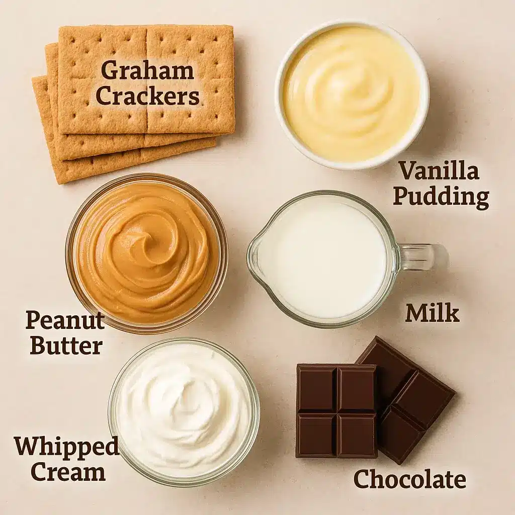 Ingredients for Peanut Butter Eclair Cake