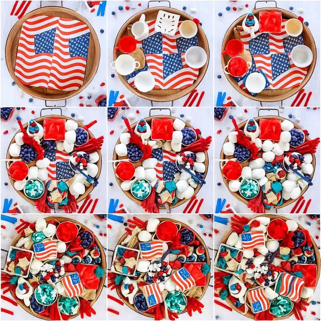 4th of July Dessert Board: Colorful Ideas for a Sweet Celebration 6 Assembling 4th of July dessert board step-by-step