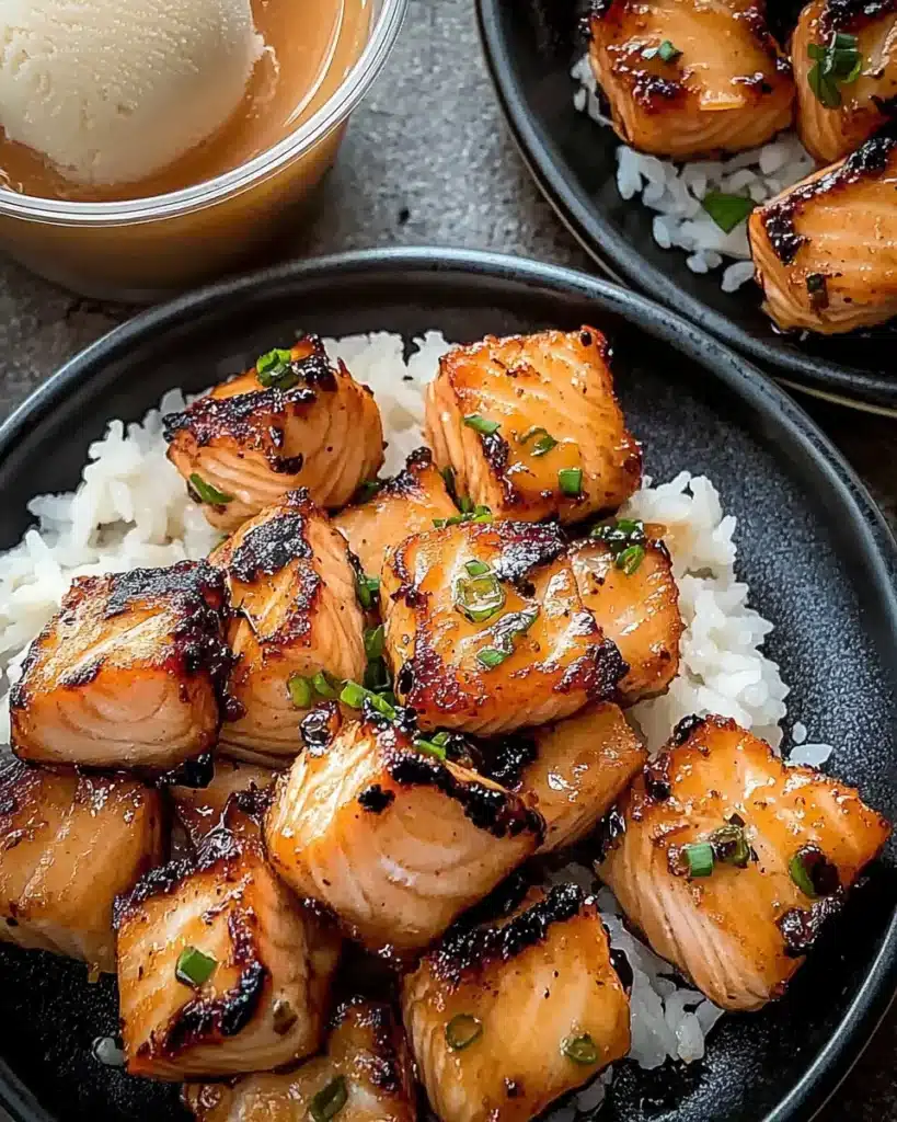 Bang Bang Salmon Bites: Spicy, Crispy, and Totally Irresistible 6 Bang Bang Salmon Bites served in lettuce cups