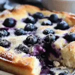 Blueberry Cottage Cheese Breakfast Bake 5 Blueberry Cottage Cheese Breakfast Bake in white dish