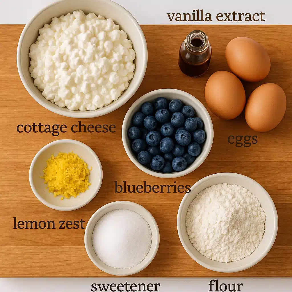 Blueberry Cottage Cheese Breakfast Bake 4 Ingredients for Blueberry Cottage Cheese Breakfast Bake