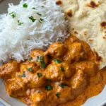 Butter Chicken Recipe That Tastes Like Home 9 Butter Chicken in Skillet with Naan and Rice