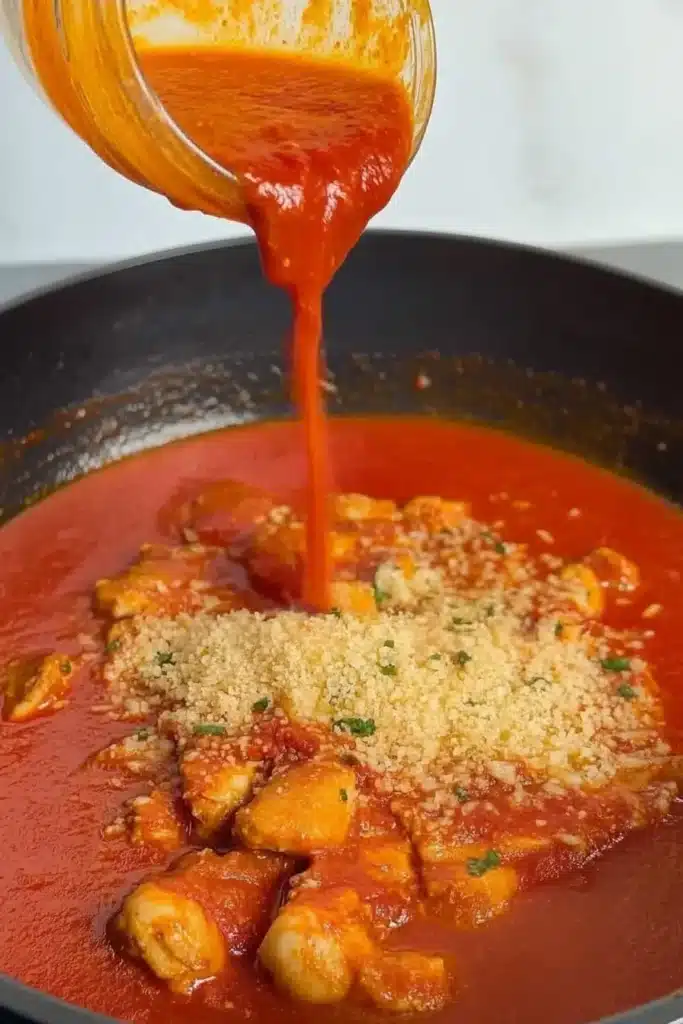 Butter Chicken Recipe That Tastes Like Home 6 Butter Chicken Sauce Simmering in Pan