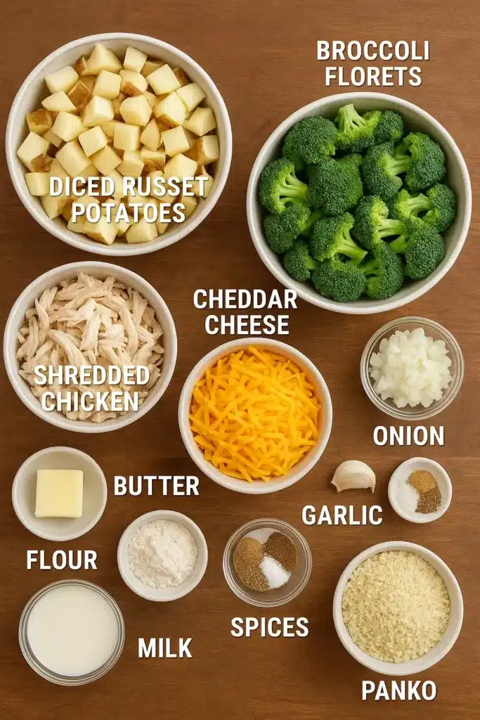 Chicken Potato Broccoli Casserole: Cozy Comfort in Every Bite 4 Ingredients for Chicken Potato Broccoli Casserole