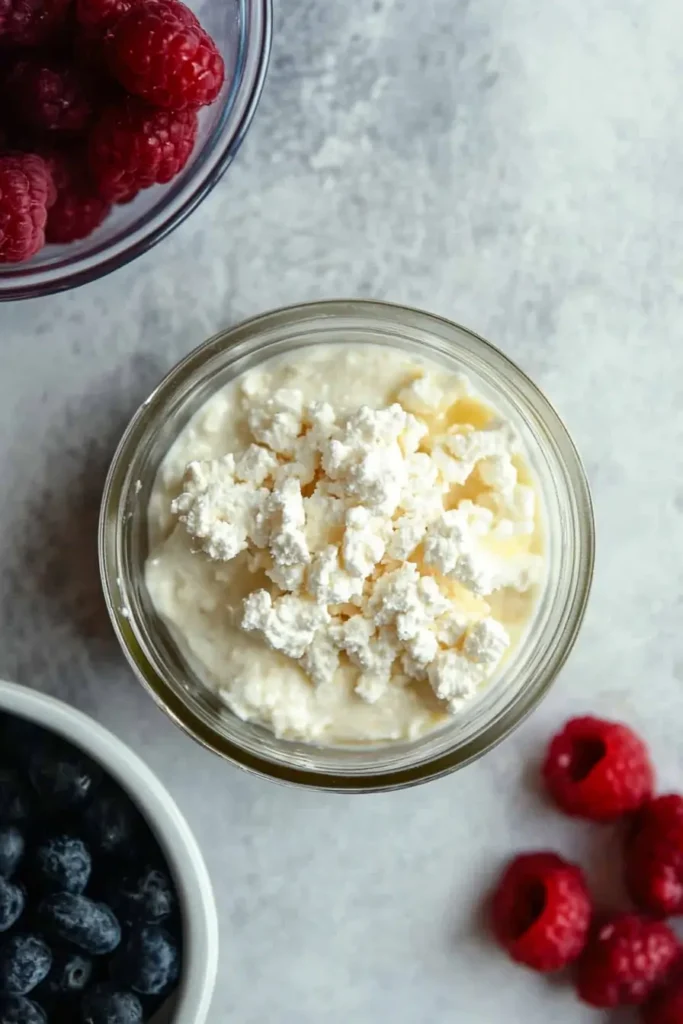 Cottage Cheese Overnight Oats: The Creamiest, Easiest Breakfast You’ll Love 6 Combining oats and almond milk for Cottage Cheese Overnight Oats