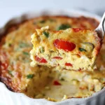 Cottage Cheese Egg Bake: A Creamy, Flavor-Packed Breakfast You’ll Love 15 Cottage Cheese Egg Bake freshly baked in a white ceramic dish