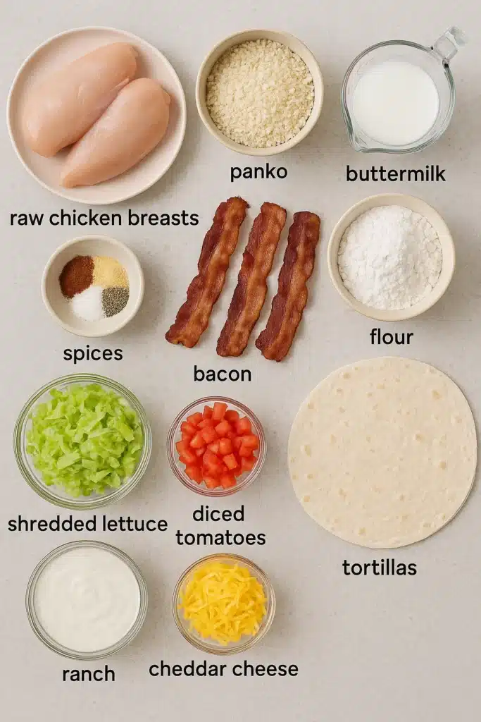 Crispy Chicken Bacon Ranch Wrap: A Flavor-Packed Favorite You’ll Crave Weekly 5 Ingredients for Crispy Chicken Bacon Ranch Wrap recipe
