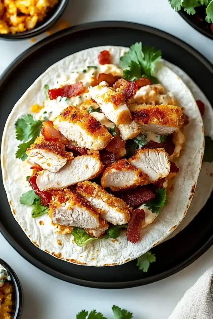 Crispy Chicken Bacon Ranch Wrap: A Flavor-Packed Favorite You’ll Crave Weekly 6 Crispy Chicken Bacon Ranch Wrap with side of fries