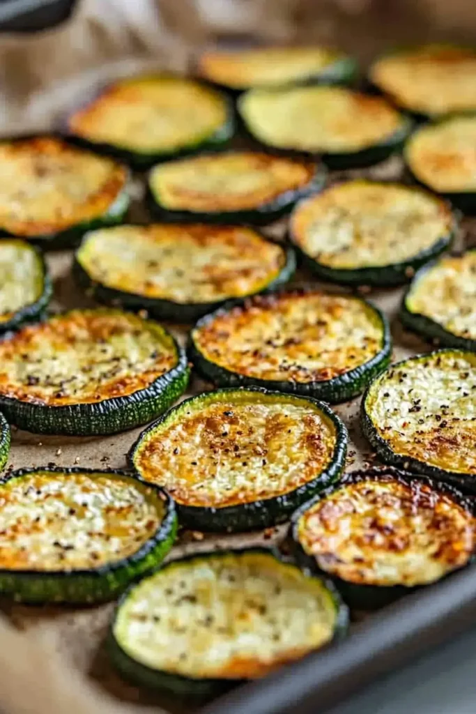 Crispy Zucchini Chips Recipe: Crunchy, Addictive, and Oven-Baked to Perfection 10 baked crispy zucchini chips on rack