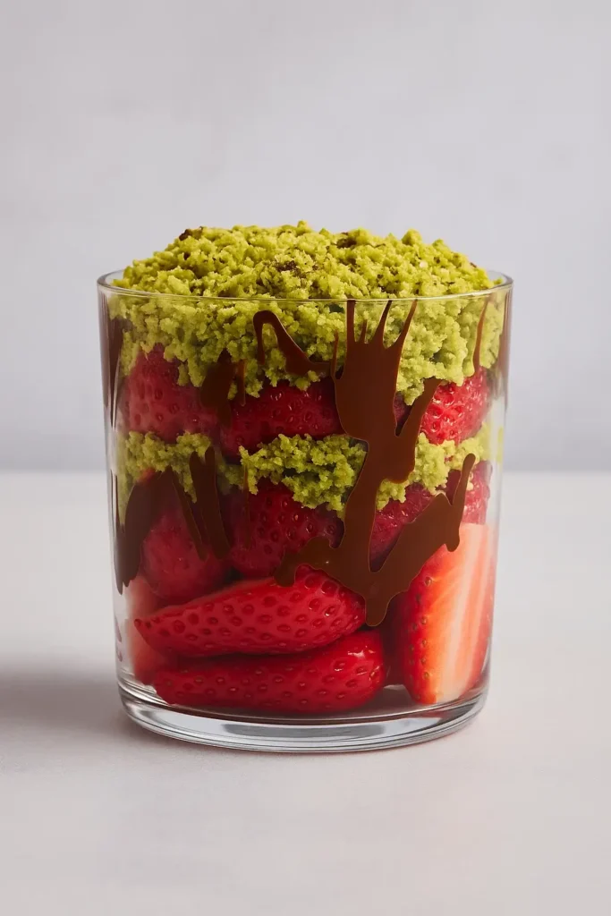 Dubai Chocolate Strawberries: The Sweetest Fusion You’ll Ever Taste 11 Dipping strawberries in chocolate and kataifi