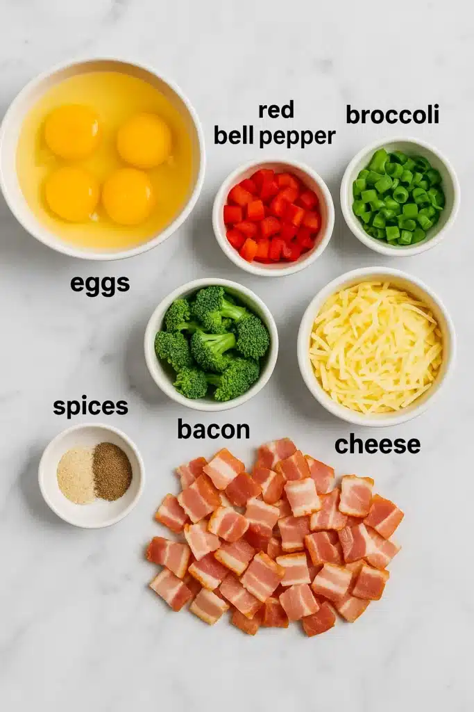 Frittata Recipe: My Brunch Hero with Southern Soul 6 Ingredients for frittata recipe laid out