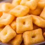 homemade cheez-its in a rustic bowl