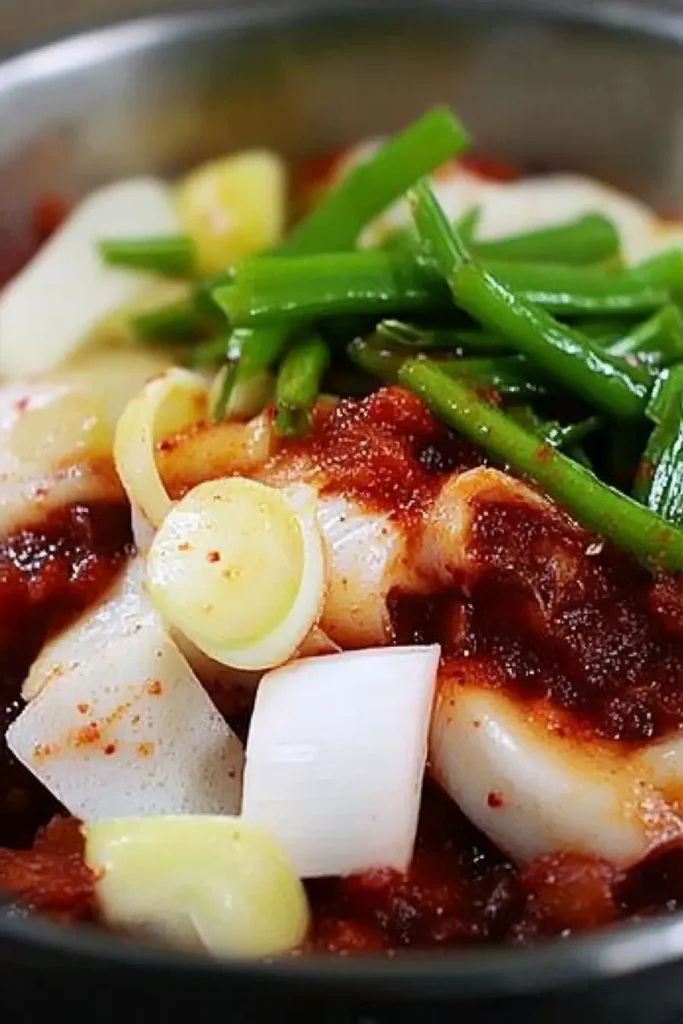 Kimchi Stew: Spicy, Soul-Warming Korean Comfort in a Bowl 9 Kimchi stew base with pork and spices before boiling