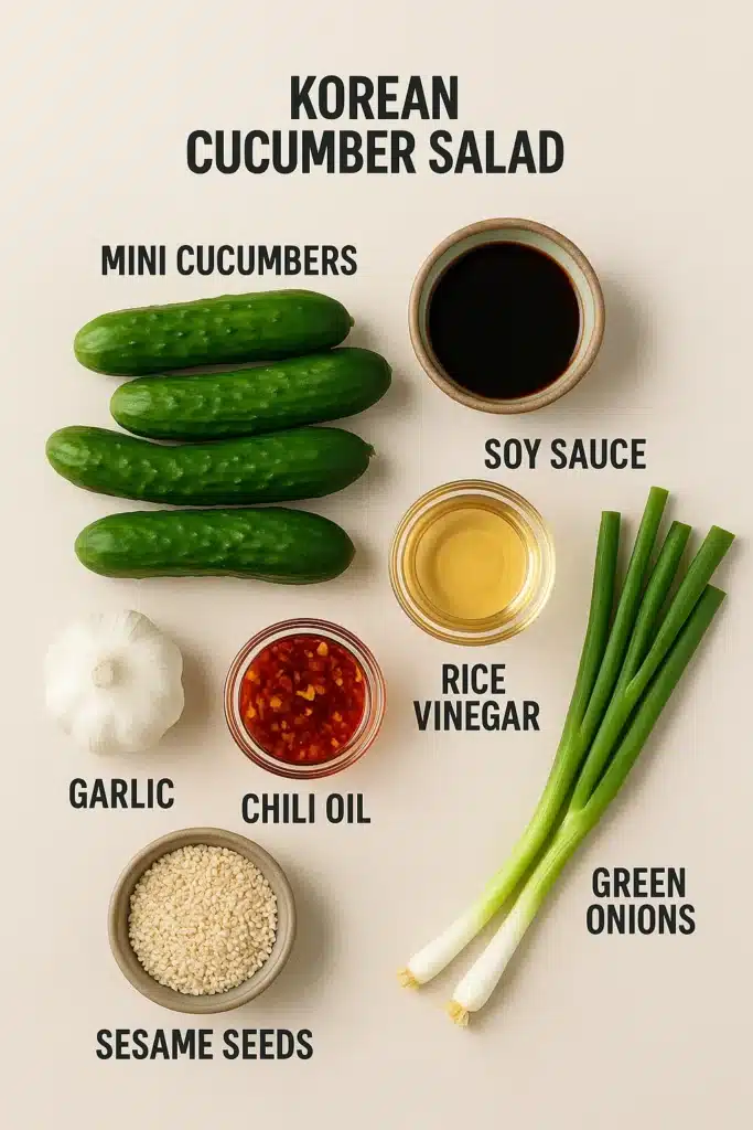 Korean Cucumber Salad That Packs Crunch and Spice 5 korean cucumber salad ingredients Korean Cucumber Salad That Packs Crunch and Spice