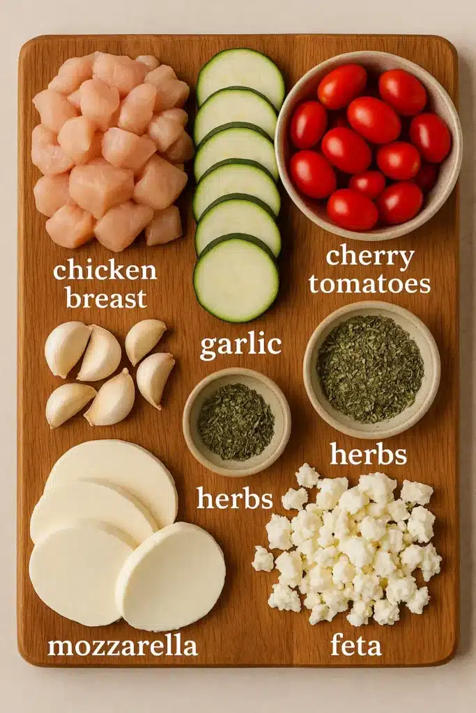 Mediterranean Chicken Zucchini Bake: A Flavorful Weeknight Favorite 5 Ingredients for Mediterranean Chicken Zucchini Bake