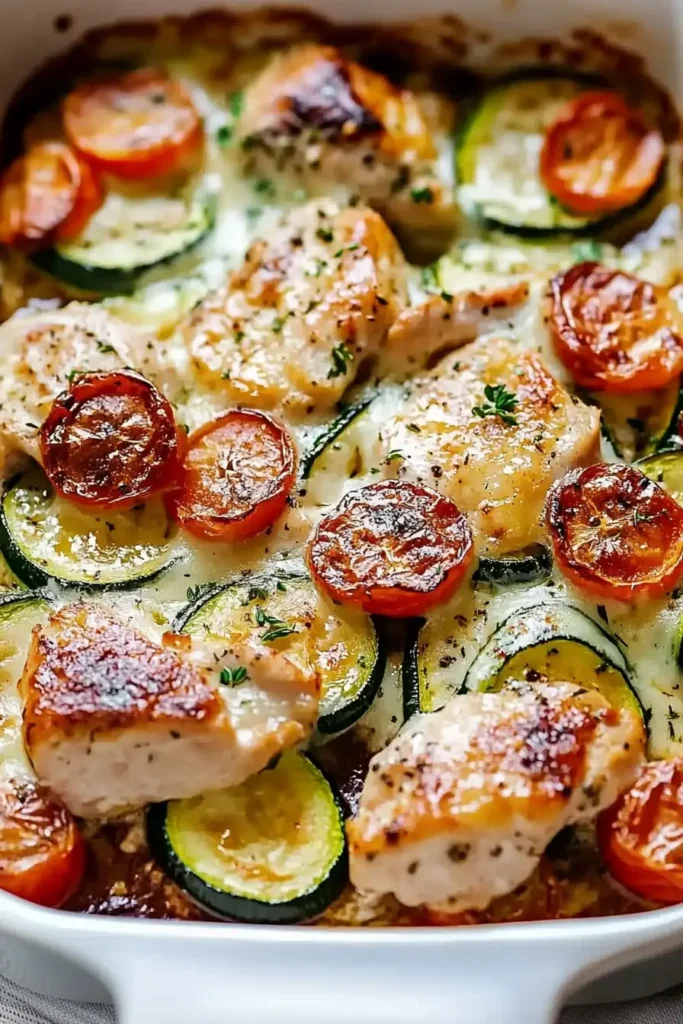 Mediterranean Chicken Zucchini Bake: A Flavorful Weeknight Favorite 6 Mediterranean Chicken Zucchini Bake served