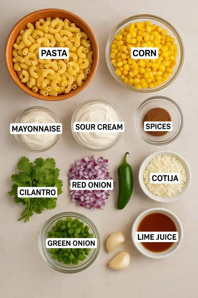 Mexican Street Corn Pasta Salad: A Bold Summer Twist That Steals the Show 5 Ingredients for Mexican Street Corn Pasta Salad