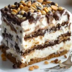 No-Bake Ice Cream Sandwich Cake: The Ultimate Chill Dessert You Need This Summer 5 No-bake ice cream sandwich cake served on a white platter with caramel and chocolate drizzle