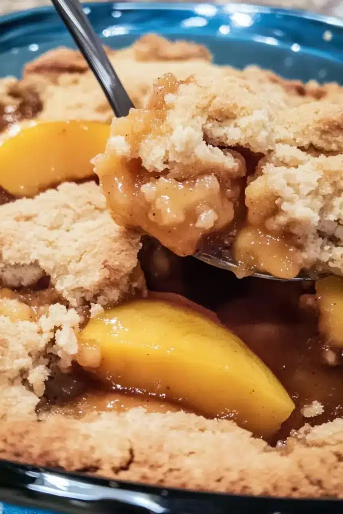 Peach Cobbler Recipe That Tastes Like Summer 5 peach cobbler recipe step with batter and peaches