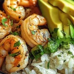 Shrimp and Avocado Rice Bowl: A Flavorful and Easy Weeknight Winner 7 shrimp and avocado rice bowl served fresh