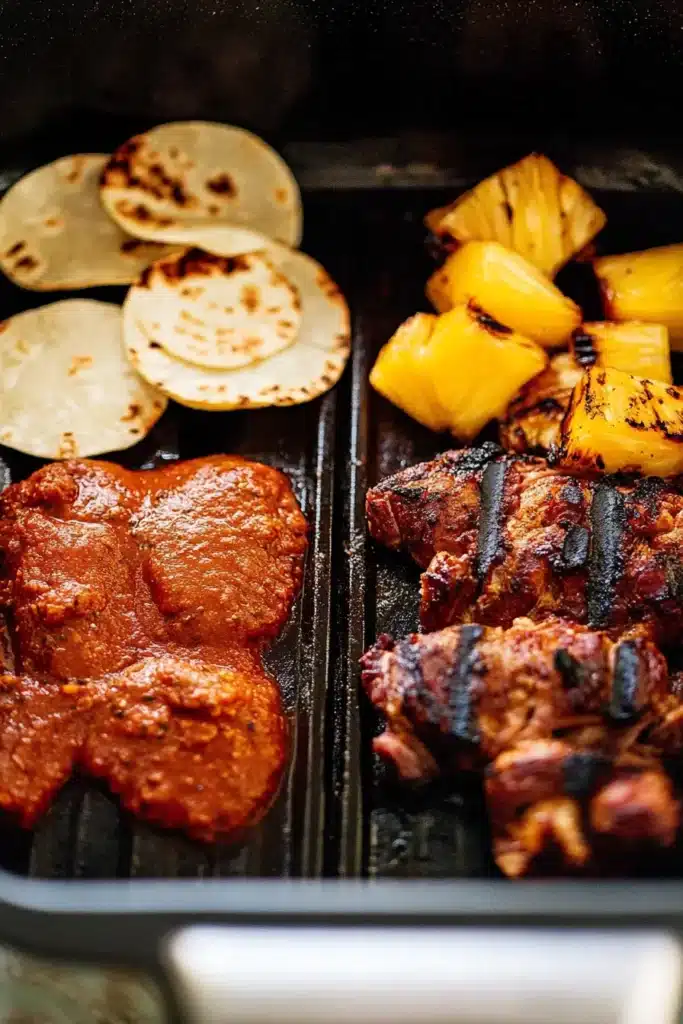 Tacos Al Pastor: A Juicy, Flavor-Packed Classic Worth Mastering 8 grilling pineapple and pork for tacos al pastor topping