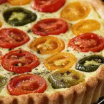 Tomato Mozzarella Basil Tart: A Fresh Summer Favorite with Bold Flavor 7 Tomato Mozzarella Basil Tart on rustic table