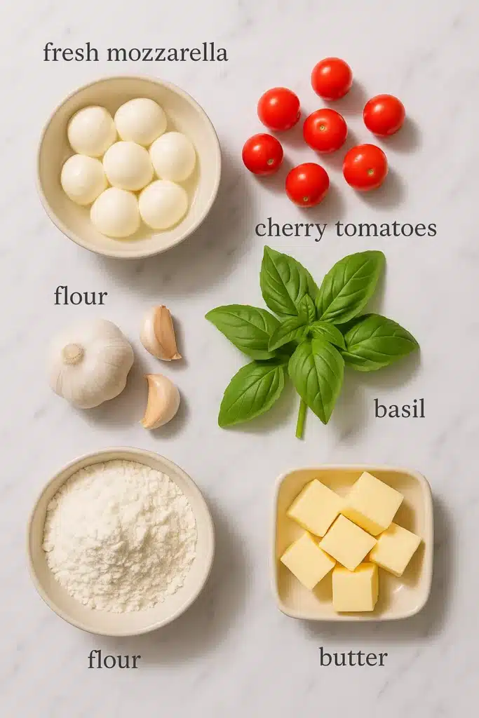 Tomato Mozzarella Basil Tart: A Fresh Summer Favorite with Bold Flavor 5 Fresh ingredients for Tomato Mozzarella Basil Tart