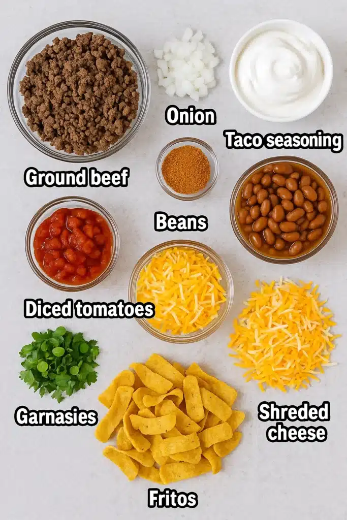 Walking Taco Casserole: The Bold Weeknight Classic You'll Make on Repeat 7 Walking Taco Casserole Ingredients Display