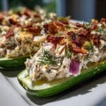 Irresistible Bacon Ranch Chicken Salad Cucumber Boats Recipe in 20 Min 9 Bacon Ranch Chicken Salad Cucumber Boats