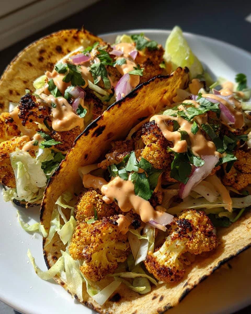Crispy Cauliflower Tacos with Chipotle Cream in 40 Minutes 8 Cauliflower Tacos with Chipotle Cream Steal - detail 3