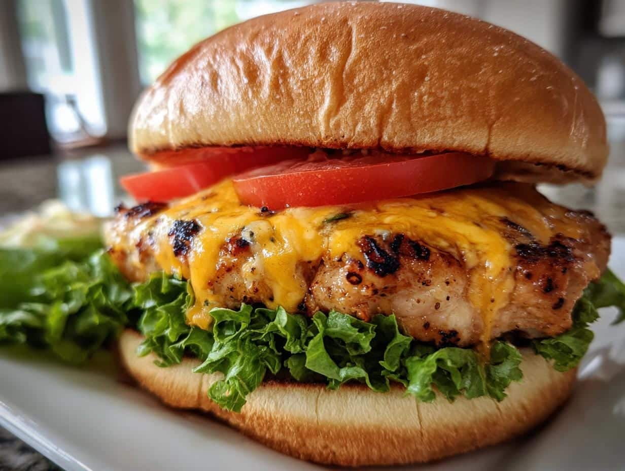 Juicy Cheddar Ranch Chicken Burgers in 25 Minutes Flat