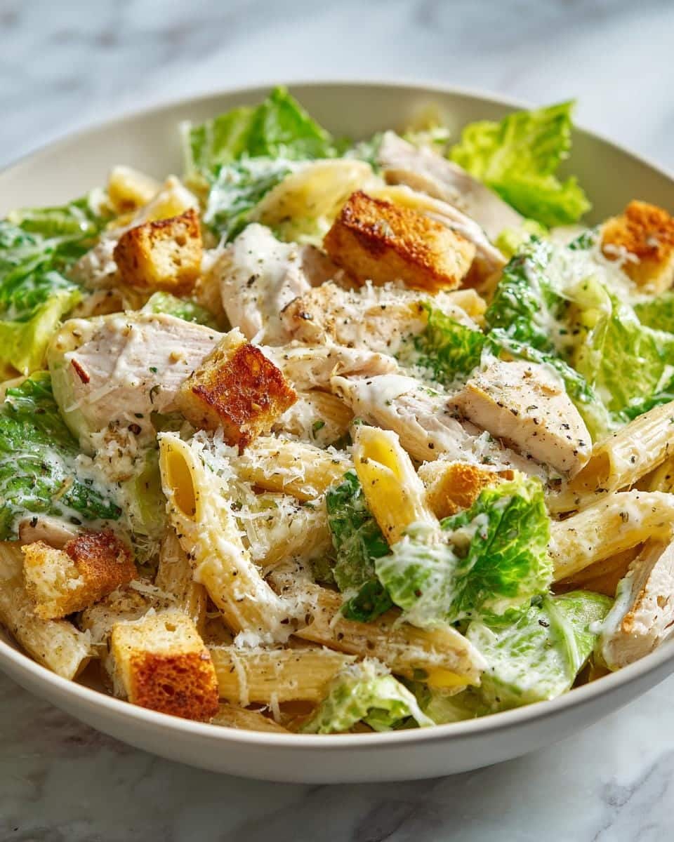 15-Minute Chicken Caesar Pasta Salad - Creamy & Crunchy Bliss 8 Chicken Caesar Pasta Salad - detail 3