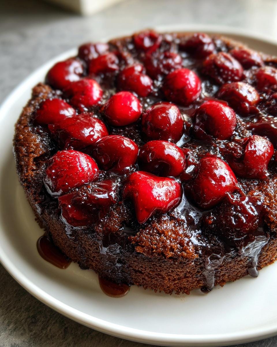 40-Minute Decadent Chocolate Cherry Upside Down Cake Bliss 7 Decadent Chocolate Cherry Upside Down Cake - detail 2