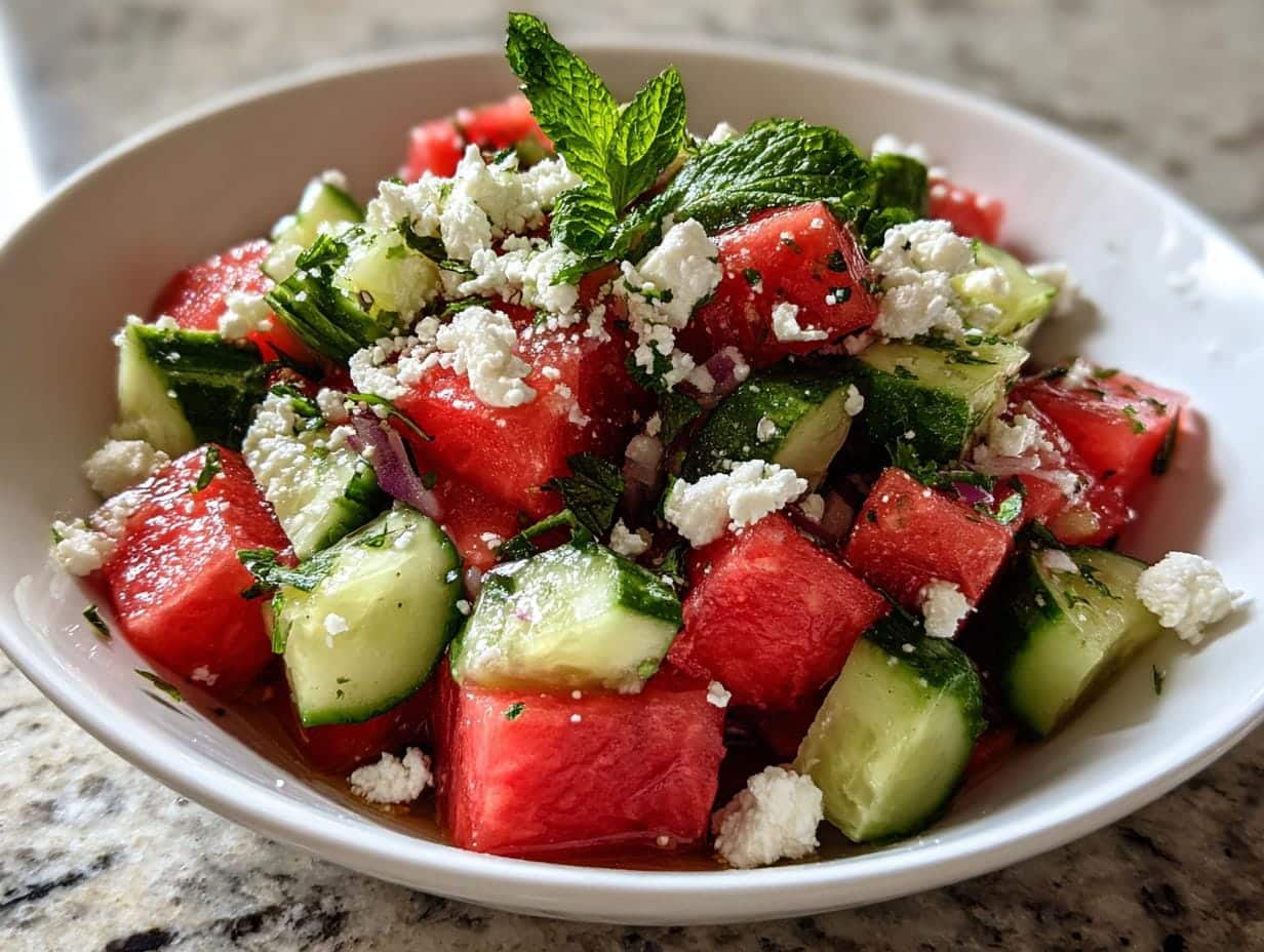 Ultimate Feta Watermelon Cucumber Salad – 15-Minute Bliss!