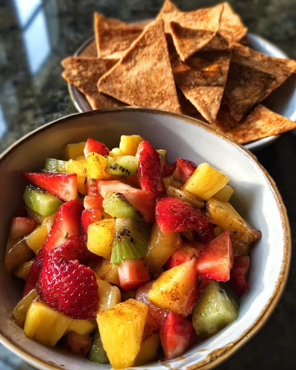 Devour 10-Minute Fruit Salsa with Cinnamon Tortilla Chips Bliss 7 Fruit Salsa with Cinnamon Tortilla Chips - detail 1