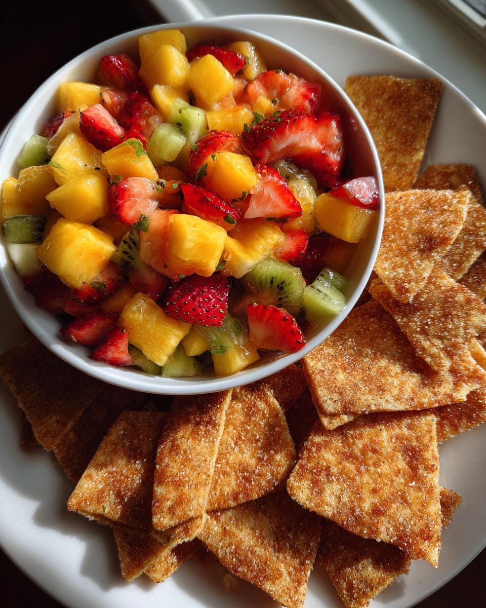 Devour 10-Minute Fruit Salsa with Cinnamon Tortilla Chips Bliss 8 Fruit Salsa with Cinnamon Tortilla Chips - detail 2