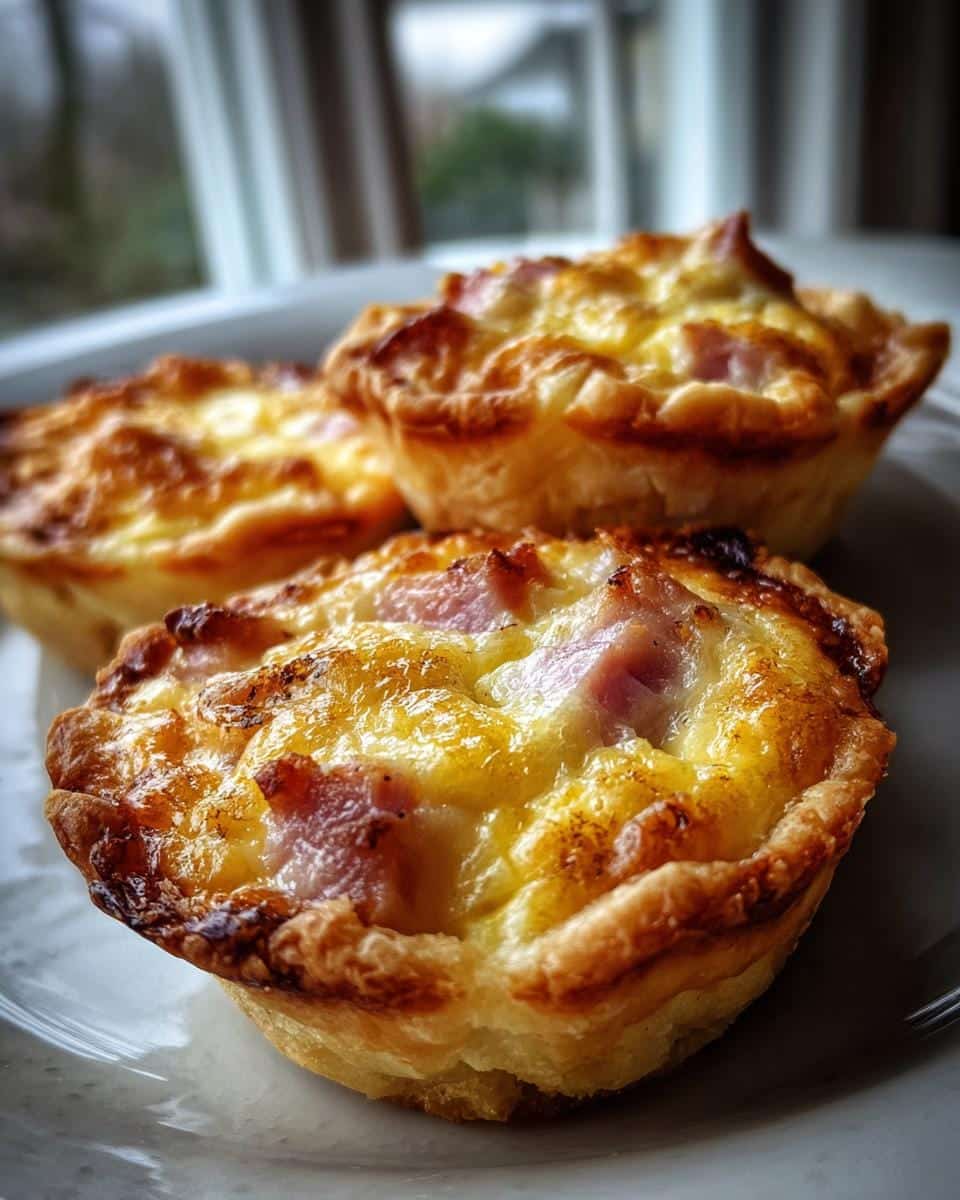 35-Minute Mini Ham & Cheese Quiches: Irresistible Bite-Sized Bliss 6 Mini Ham & Cheese Quiches - detail 1