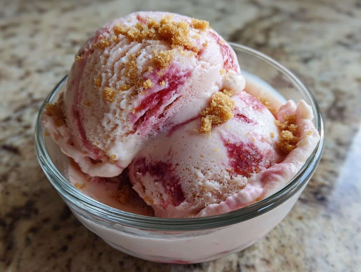 No-Churn Strawberry Cheesecake Ice Cream in 20 Minutes